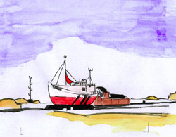 Fischkutter (aus dem Skizzenbuch) © René Märtin