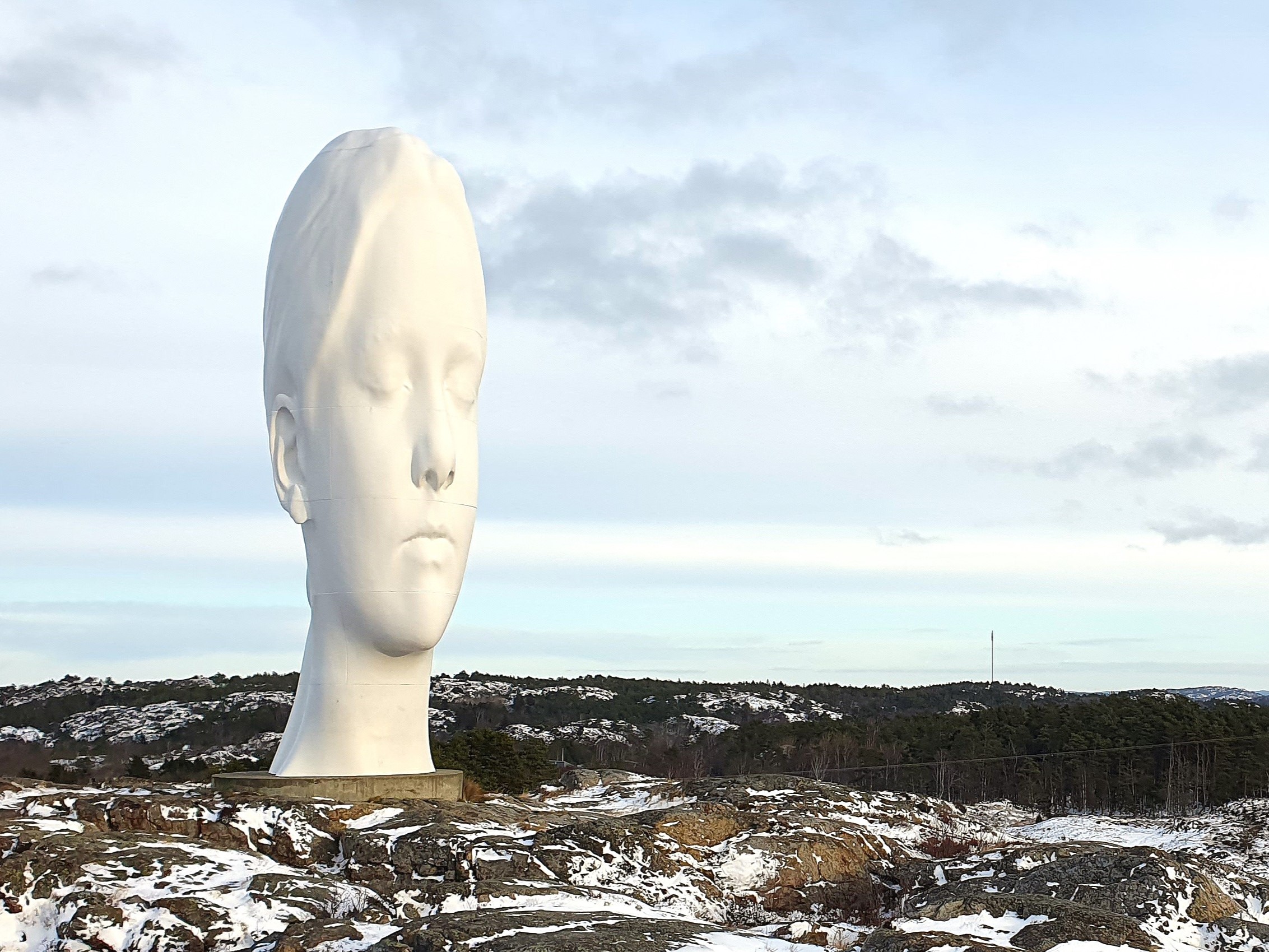 "Anna" von Jaume Plensa (2015). Skulptur i Pilane, Klövedal, Schweden © René Märtin